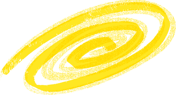 Vibrant Yellow Swirl Mixed Media Abstract Shape