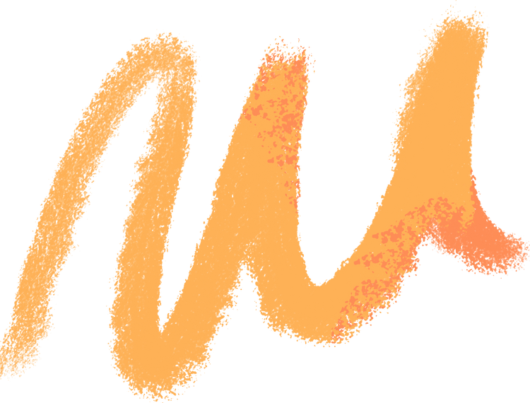 Vibrant Orange Swirl Mixed Media Abstract Shape
