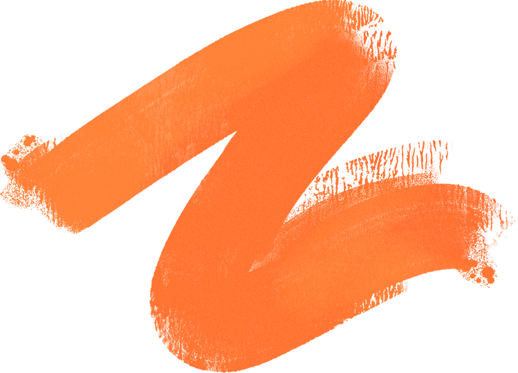 Vibrant Red Orange Swoosh Mixed Media Abstract Shape